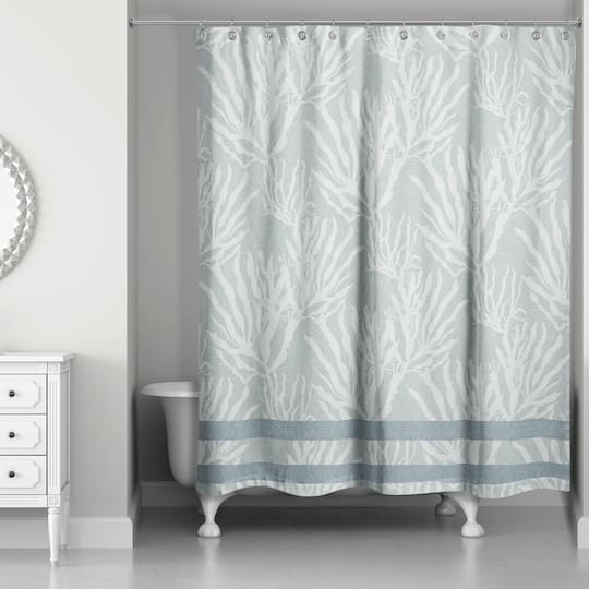 Coral & Stripe Shower Curtain